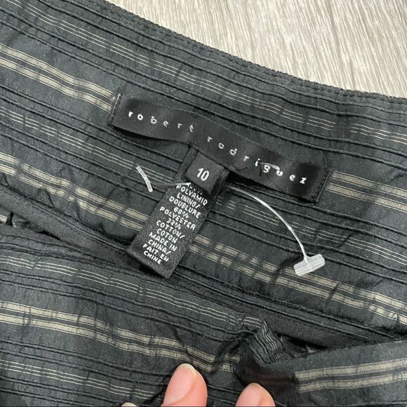 Robert Rodriguez Black Striped Full Skirt w/ Sequin Detail - Picture 4 of 6